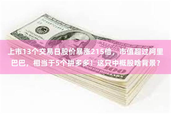 上市13个交易日股价暴涨215倍，市值超过阿里巴巴，相当于5个拼多多！这只中概股啥背景？