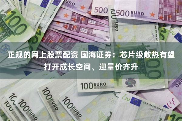 正规的网上股票配资 国海证券：芯片级散热有望打开成长空间、迎量价齐升