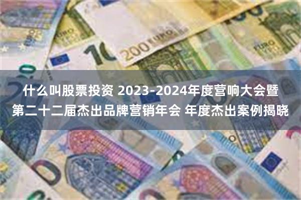 什么叫股票投资 2023-2024年度营响大会暨第二十二届杰出品牌营销年会 年度杰出案例揭晓